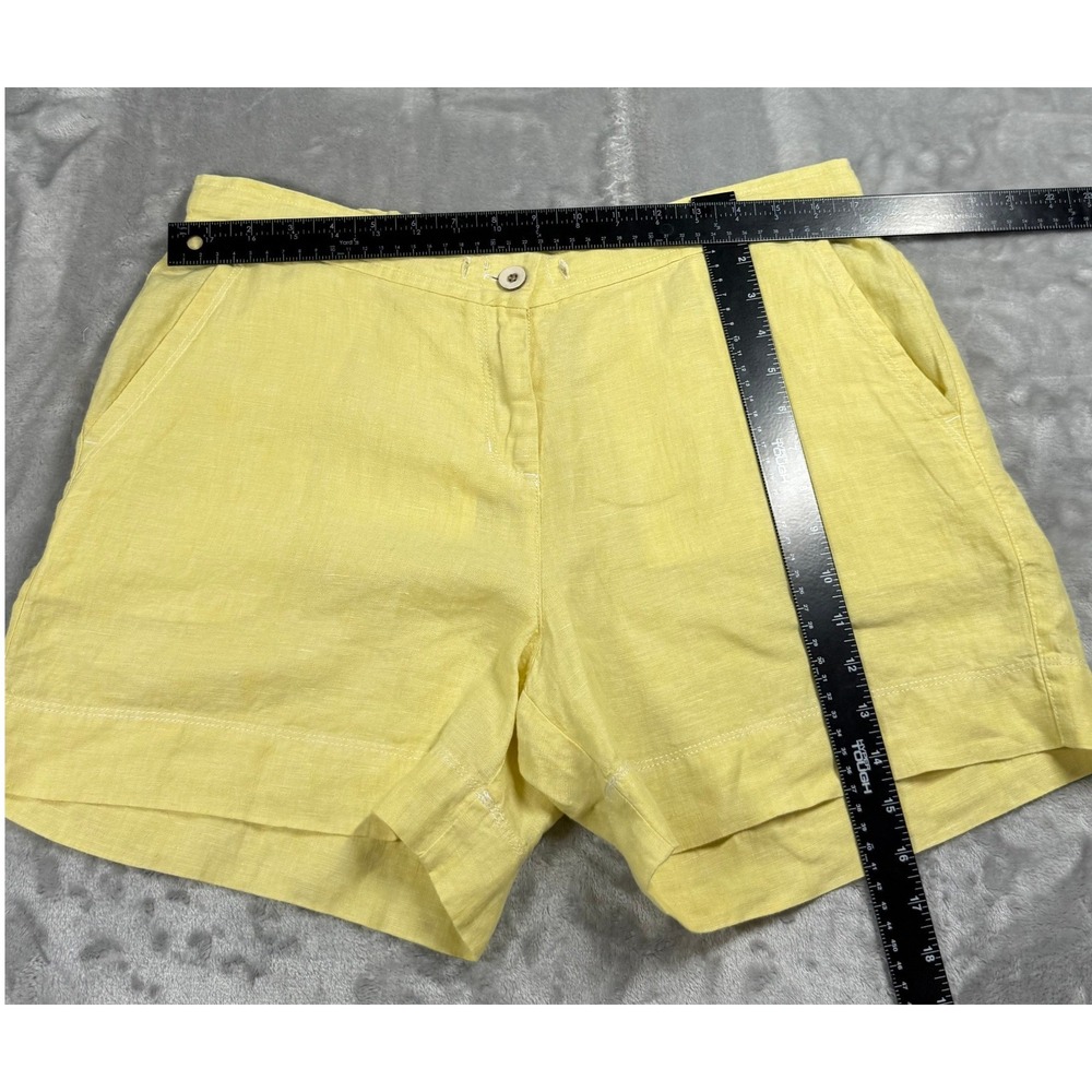 Tommy Bahama M 100% Linen Hibiscus Yellow Shorts Cottagecore Tomato Girl Preppy - Picture 5 of 9